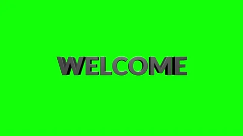 Welcome text chroma key animation Stock Footage 153814393