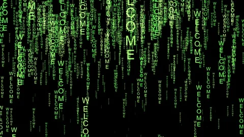 Welcome text code matrix style Stock Footage 117315523