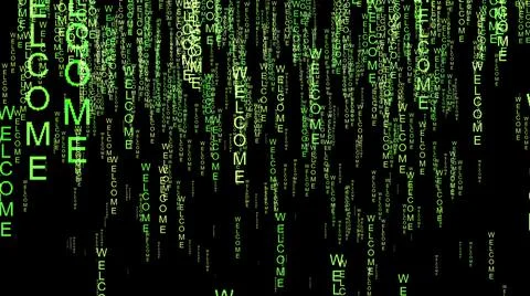 Welcome text code on the web Illustrazione stock