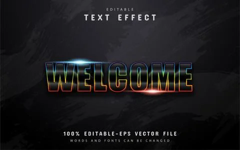 Welcome text, colorful gradient text effect Stock Illustration