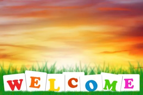 Welcome Text Concept Foto stock