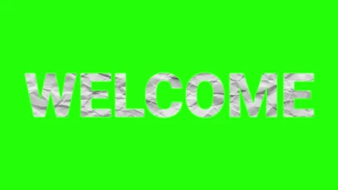 Welcome Text on Crumpled Paper Texture Background 4K Stock Footage 332447110
