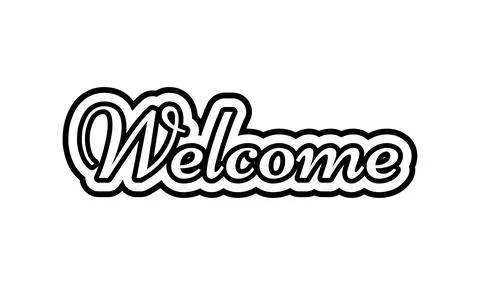 Welcome text effect design black color vector Vintage design Illustrazione stock