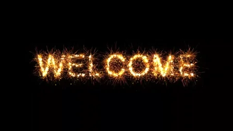 Welcome Text with Firework Effect | Festive Intro Animation Stock Footage 310688890