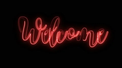 "welcome" text glowing neon light Stock Footage 134853552