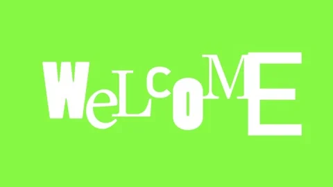 Welcome text in green inviting greeting background 스톡 동영상 338385879