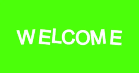 Welcome text green screen animated with wiggle effect stock footage video 動画素材 281309004