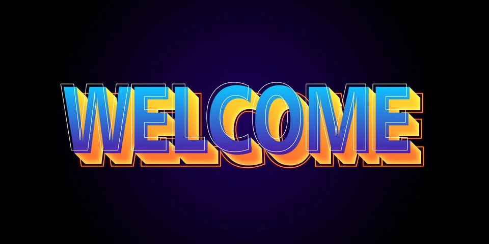 Welcome text logo vector creative company icon design template modern background Stock Illustration