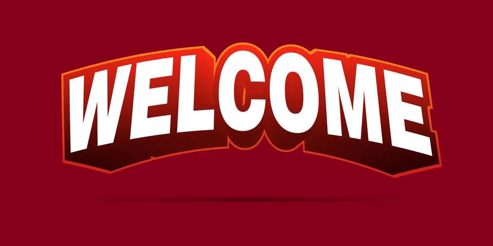 Welcome text logo vector creative company icon design template modern background Stock Illustration