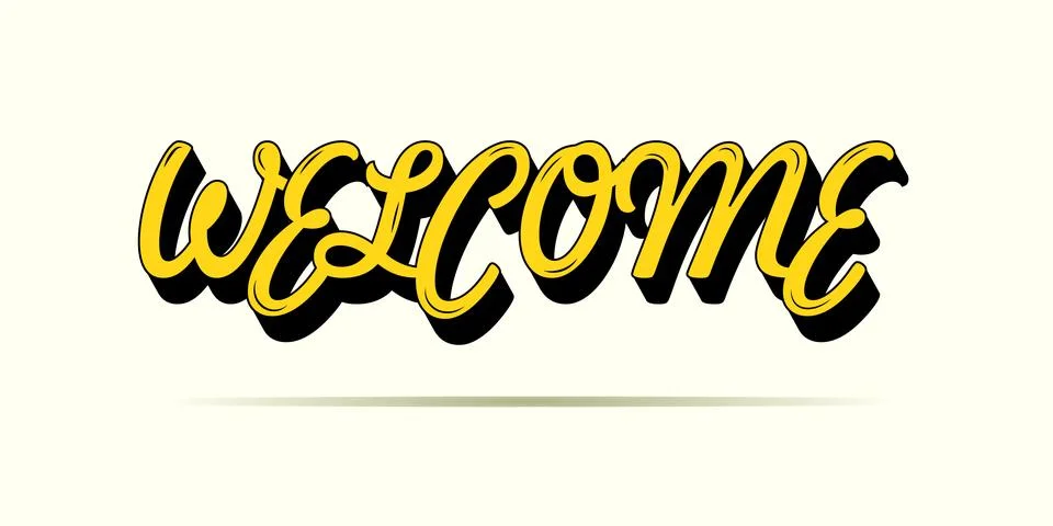 Welcome text logo vector creative company icon design template modern background Stock Illustration