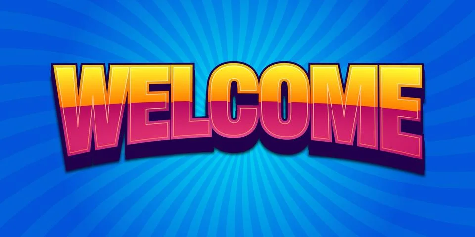 Welcome text logo vector creative company icon design template modern background Stock Illustration