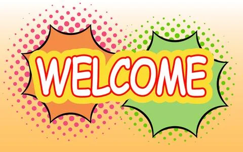 Welcome text logo vector creative company icon design template modern background Stock Illustration