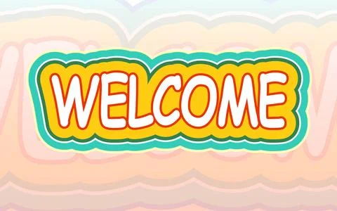 Welcome text logo vector creative company icon design template modern background Stock Illustration