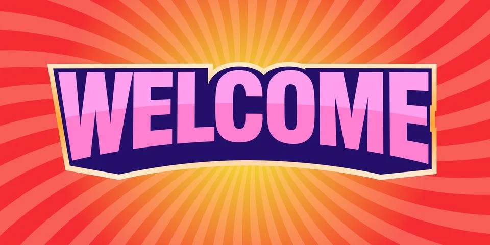 Welcome text logo vector creative company icon design template modern background Stock Illustration