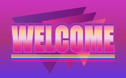 Welcome text logo vector creative company icon design template modern background Stock Illustration