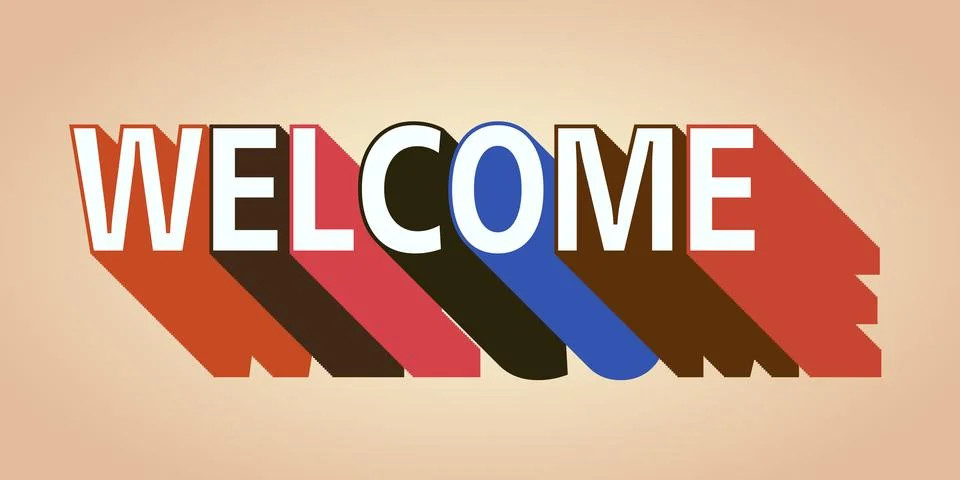 Welcome text logo vector creative company icon design template modern background Stock Illustration