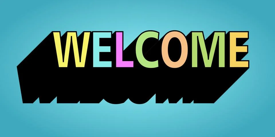 Welcome text logo vector creative company icon design template modern background Stock Illustration