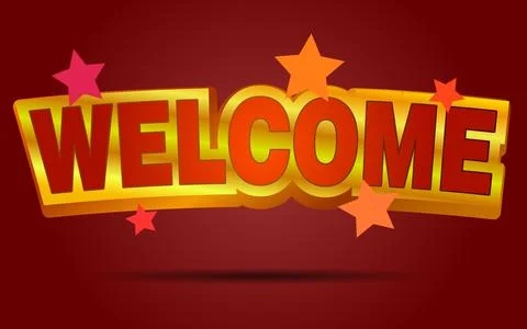 Welcome text logo vector creative company icon design template modern background Stock Illustration