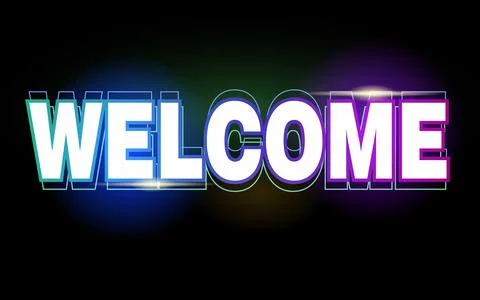 Welcome text logo vector creative company icon design template modern background Stock Illustration