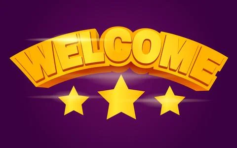 Welcome text logo vector creative company icon design template modern background Stock Illustration