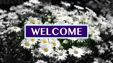 Welcome Text Over Flowers Background Stock Footage 135924398