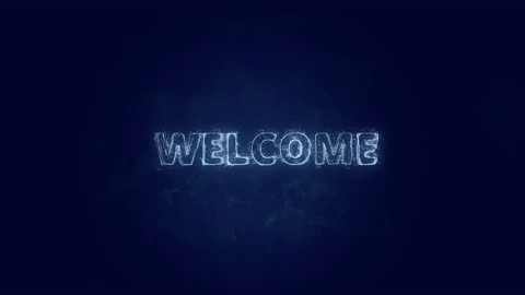 Welcome text. Plexus with text welcome. Plexus. 4K video Stock Footage 171625386