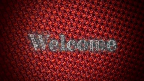 Welcome text on red knitted background Animation Clip Stock Footage 328898324