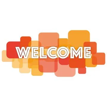 Welcome Text Rounded Rectangle Red Orange Pink Color Background Stock Illustration