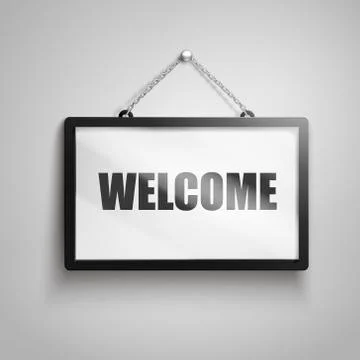 Welcome text sign Stock Illustration