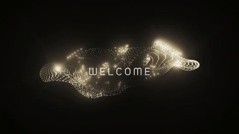Welcome title animation abstract background with waves and shining lights. Stock Footage 84856235