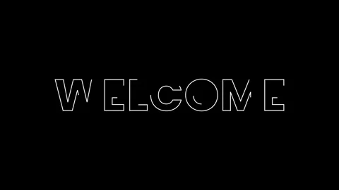 Welcome title text animation isolated on black background Stock Footage 325861004