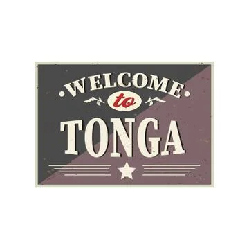 Welcome To Tonga Word Text with Creative Font Design Vector Illustration. - Stock Illustration