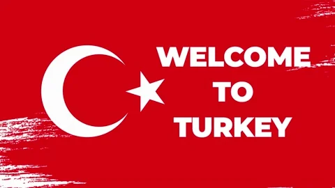 Welcome to Turkey text animation with a flag Stock Footage 154972663