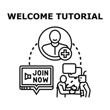 Welcome tutorial onboarding digital assistant illustration Stock Illustration
