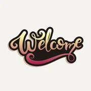 Hello calligraphy lettering on hot pink background. Hand drawn