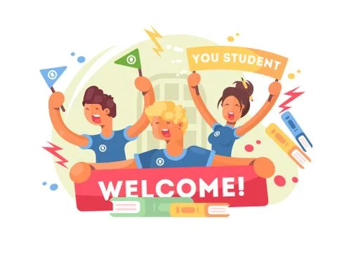 Welcome to university Stock Illustration