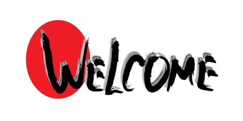 Welcome vector illustration. Hand written calligraphy. Brush pen technique. Stock Illustration