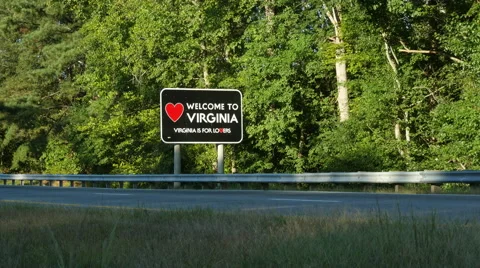 Welcome to Virginia Sign Stock Footage 60574261