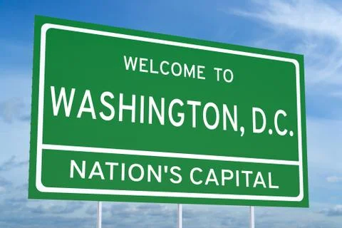 Welcome to Washington, D.C. state road sign Stock Illustration