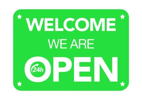 Welcome we are open Illustrazione stock