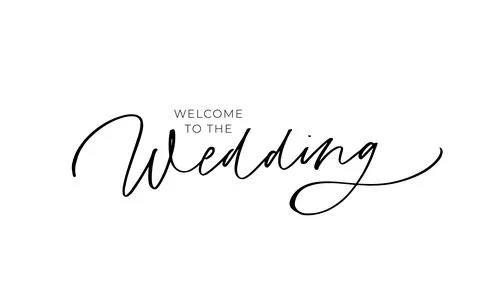 Welcome to the wedding modern vector calligraphy. Illustrazione stock