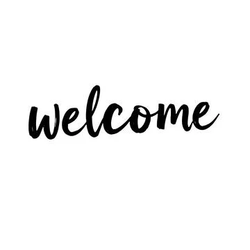 Welcome Word In Calligraphy Script On White Background Stock Illustration