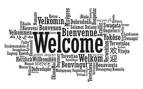 Welcome word cloud illustration Stock Illustration
