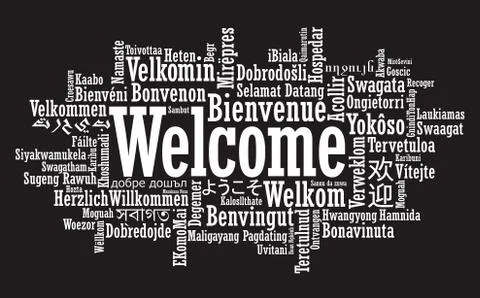 Welcome word cloud illustration Stock Illustration