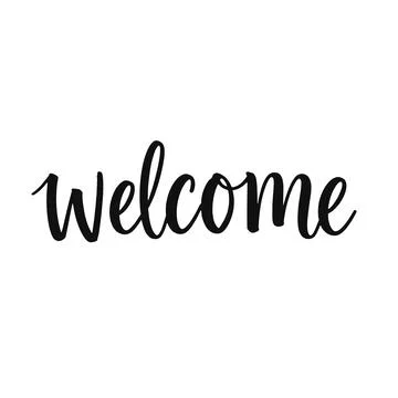 Welcome Word In Stylish Calligraphy Script On White Illustrazione stock