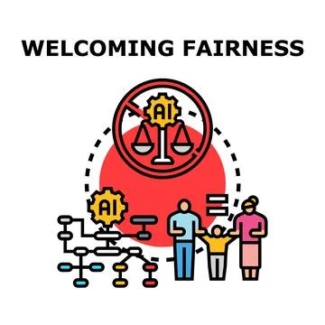 Welcoming fairness with ethical artificial intelligence and human rights 스톡 일러스트