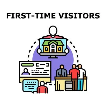 Welcoming first time visitors and customer experience management Stock-Illustration