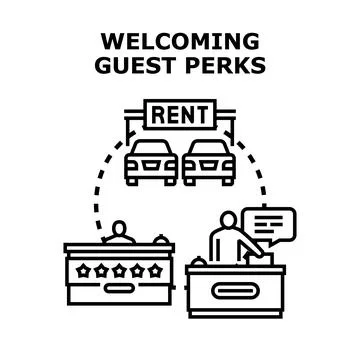 Welcoming guest perks concept vector illustration icon Stock Illustration