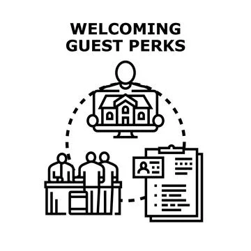 Welcoming guest perks program concept illustration Stock Illustration