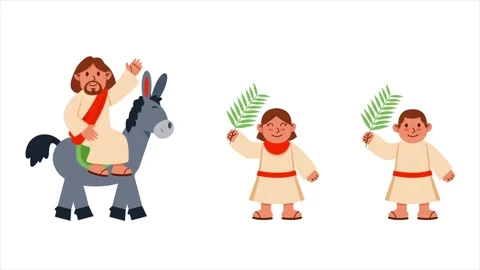 Welcoming Palm Sunday Character 库存影片 329599433